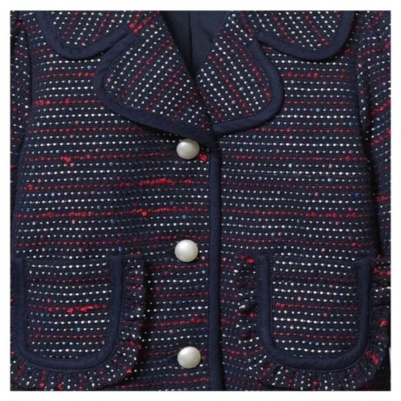 Janie and Jack Girls Size 7 Blooming Fields NWT Tweed Blazer Jacket - Picture 3 of 5
